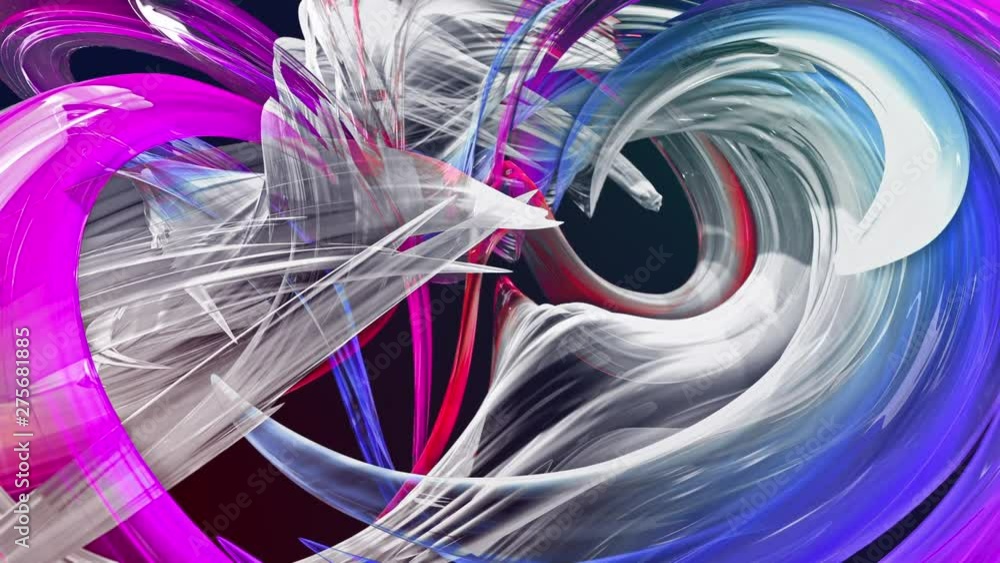 Poster abstract transparent tapes in motion as seamless creative background. colorful stripes twist in a ci