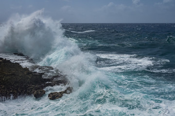 Crashing waves at Shete Boka National park, curacao