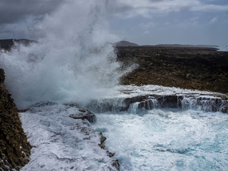 Crashing waves at Shete Boka National park, curacao