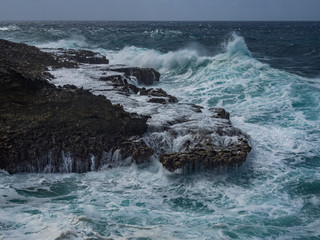 Crashing waves at Shete Boka National park, curacao