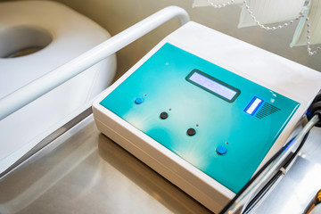 Close up view of Carboxytherapy medical equipment