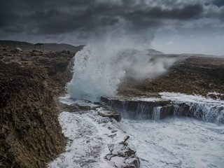 Crashing waves at Shete Boka National park, curacao