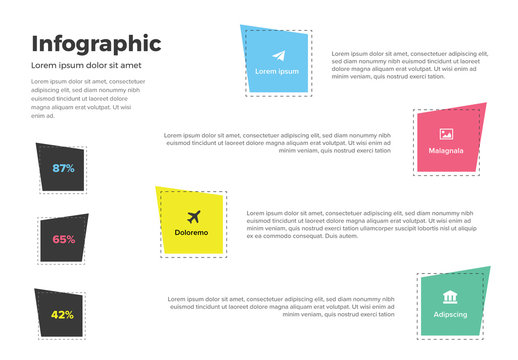 Info Chart with Colored Shapes Layout