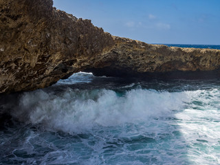 Crashing waves at Shete Boka National park, curacao