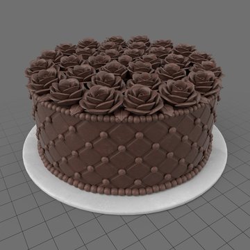 Decorated chocolate cake