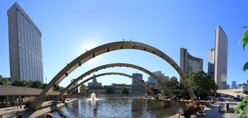 Toronto downtown panoramic with buildings