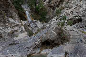 Fototapeta na wymiar Waterfalls of San Agustín Ahuehuetla, the avocado, Puebla, Mexico