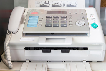 a fax machine in the office