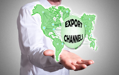 Export channels concept above a human hand