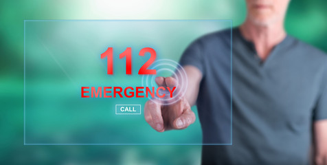 Man touching an emergency concept