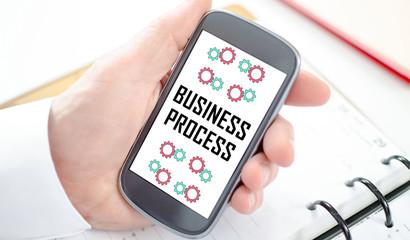 Business process concept on a smartphone