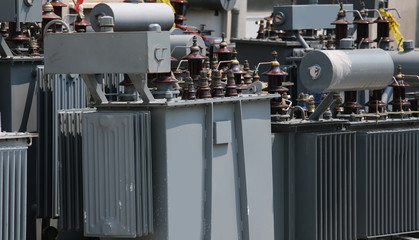 many electrical transformers to transform the voltage from high