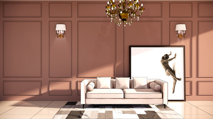 luxury interior room-pink gold beautiful design lover