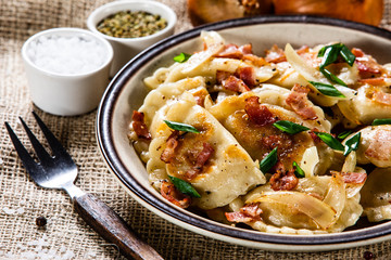 Dumplings - cheese noodles with bacon