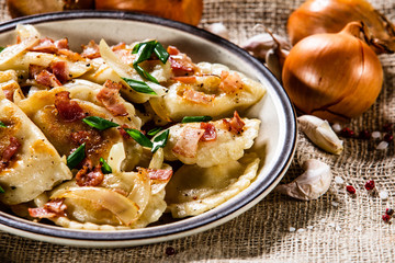 Dumplings - cheese noodles with bacon