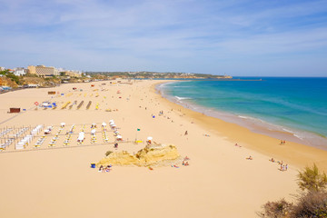 Fototapeta na wymiar View on the beach Portimao in Algarve, Portugal.