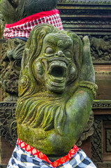 Statue in Hindu temple in Sacred Monkey Forest
