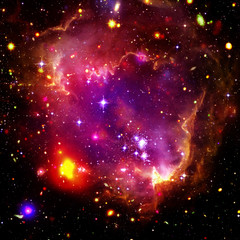 Remarkable galaxy. Stars, nebula, space gas. The elements of this image furnished by NASA.