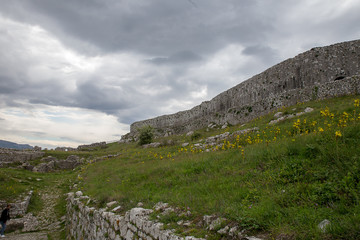 Mauer der Burg Rozafa bei Shkodra, Albanien