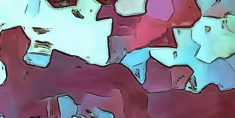 Geometric pattern with painted in oil triangles and diamonds. Concept of colorful cool background. Unusual polygonal effect. 