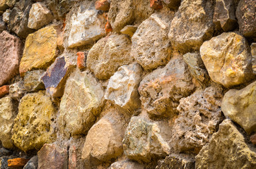 close up of the abstract walls - wallpaper design & bricks