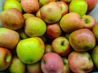 Green Red Apples Close-Up for Healthy Food and Dietary Nutrition.