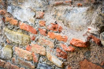 close up of the abstract walls - wallpaper design & bricks