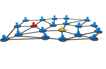 3d image of virtual men on glabal connection