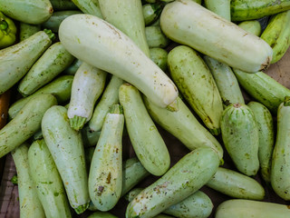 Zucchini for healthy eating, vegetarians close-up for background.