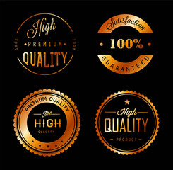Retro labels and badges golden collection. Vector illustration esp10.