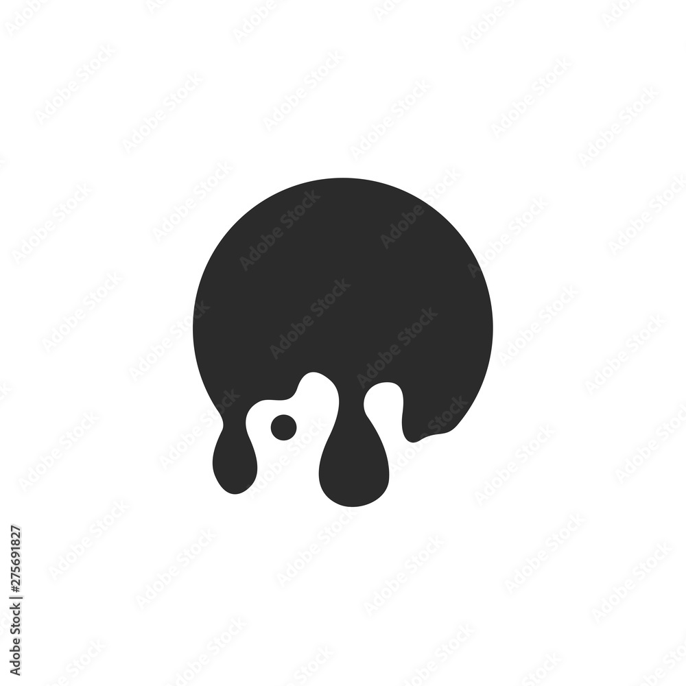 Aufkleber paint drip stickers or circle labels icon template black color editable. liquid drops symbol vector 