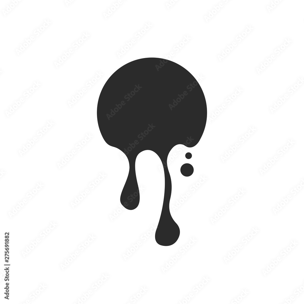 Poster paint drip stickers or circle labels icon template black color editable. liquid drops symbol vector 