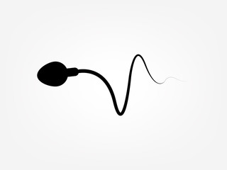 Abstract sperm icon, sperm icon and sperm vector that runs towards the egg. On a white background, competition concept