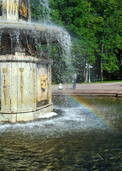 Rainbow in the Roman fountain, Peterhof  