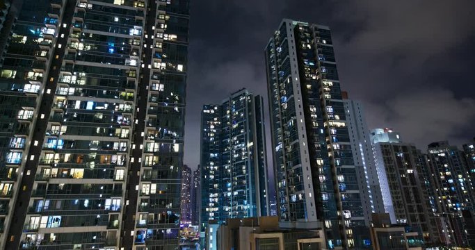 Hong Kong architecture building, timelapse