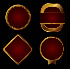 Retro labels and badges golden vector collection. Vector illustration eps10