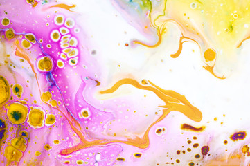 Fluid Art. Abstract colorful background, wallpaper. Mixing  paints. Modern art. Marble texture....