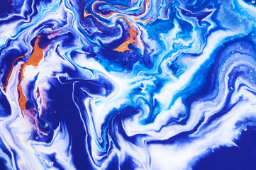 Fluid Art. Abstract colorful background, wallpaper. Mixing  paints. Modern art. Marble texture....