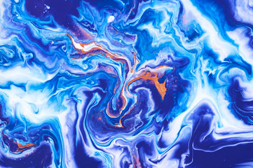 Fluid Art. Abstract colorful background, wallpaper. Mixing  paints. Modern art. Marble texture. Colorful canvas.
