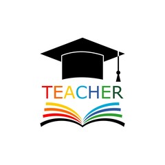 Education logo design template, Teacher color logo