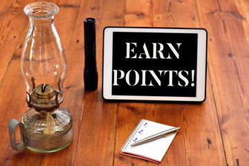 Word writing text Earn Points. Business photo showcasing collecting big scores in order qualify to...