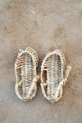 Korean traditional straw shoes.