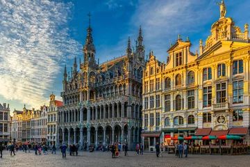 Türaufkleber Grand Place (Grote Markt) mit Maison du Roi (Königshaus oder Brothaus) in Brüssel, Belgien. Der Grand Place ist ein wichtiges Touristenziel in Brüssel. Stadtbild von Brüssel. © Ekaterina Belova