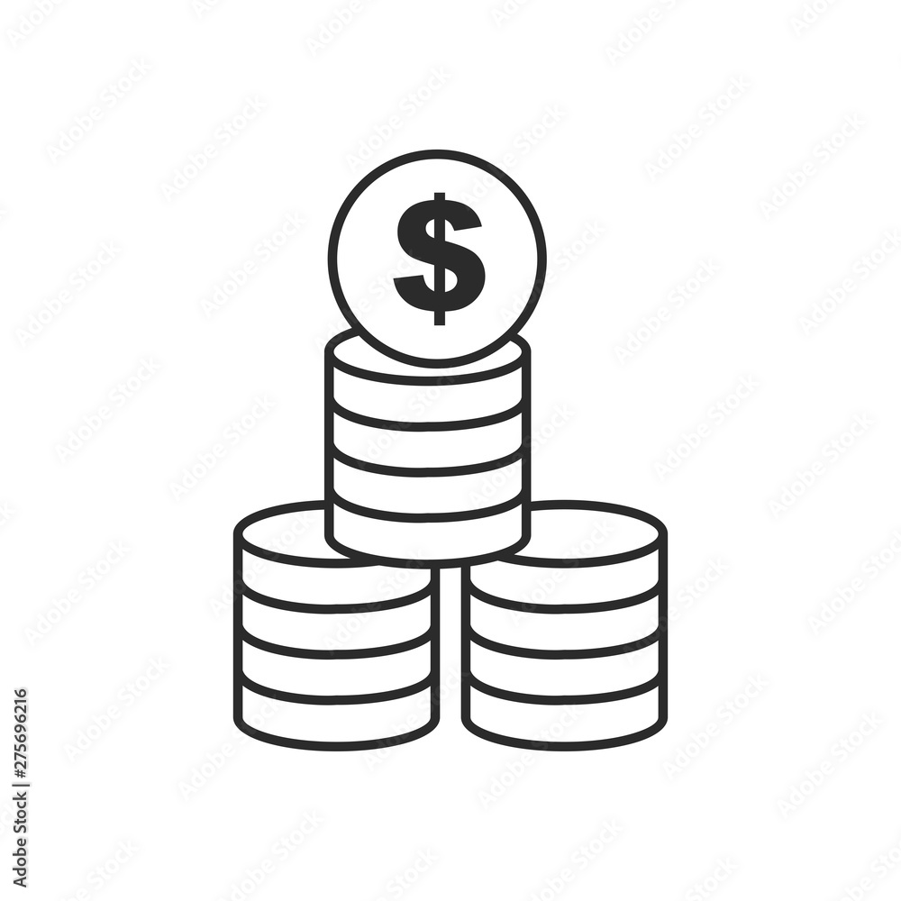 Poster coin icon template black color editable. coin symbol vector sign isolated on white background. simpl
