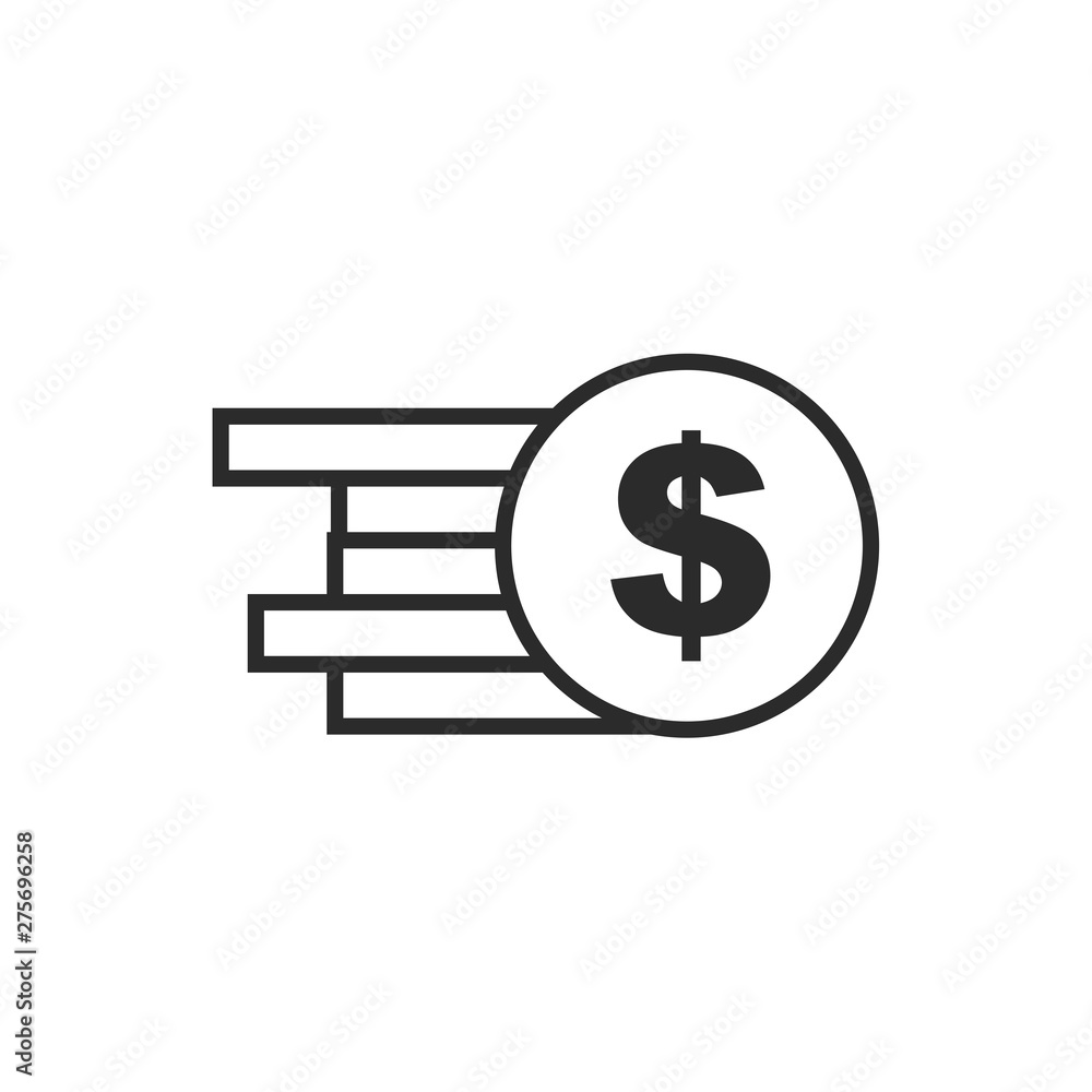 Poster coin icon template black color editable. coin symbol vector sign isolated on white background. simpl