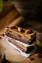 Healthy snack Almond Oatmeal granola Energy Bar.