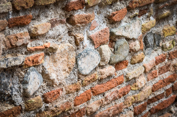 close up of the abstract walls - wallpaper design & bricks