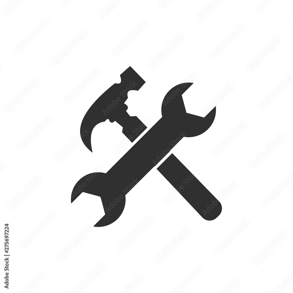 Poster Tools icon template black color editable. Tools symbol vector sign isolated on white background. Simple logo vector illustration for graphic and web design.