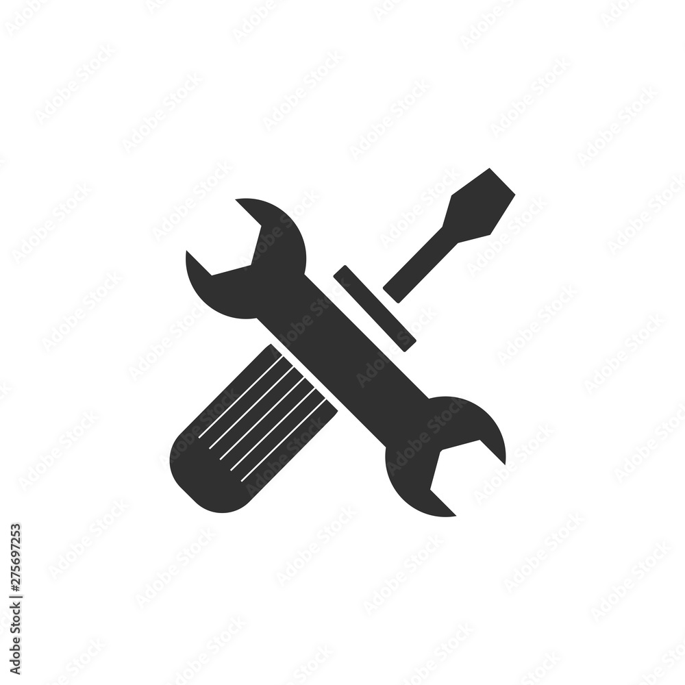 Aufkleber tools icon template black color editable. tools symbol vector sign isolated on white background. sim