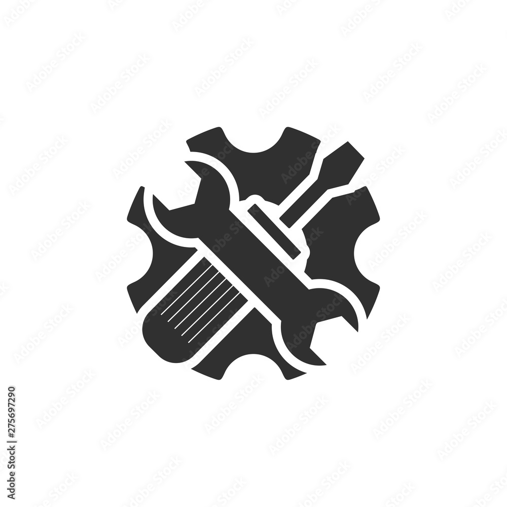 Aufkleber tools icon template black color editable. tools symbol vector sign isolated on white background. sim